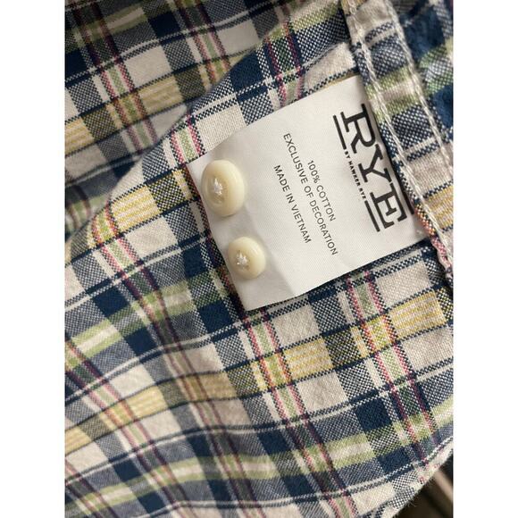 Rye by Hawker Rye Mens Size Medium Plaid Button Down Shirt Long Sleeve - Picture 2 of 5